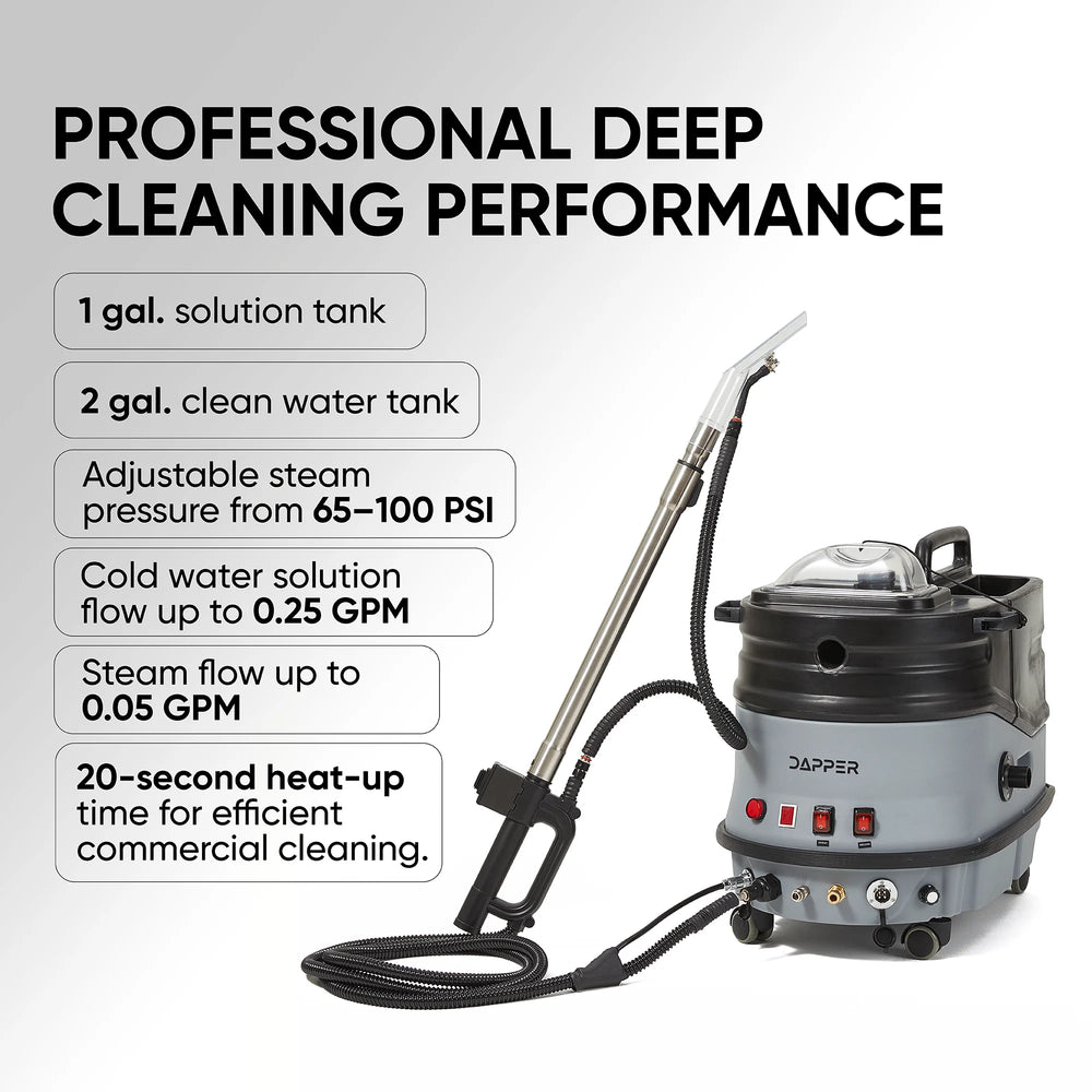 Dapper Supply Carpet Extractor & Upholstery Hot Water Cleaning System Steam & Blower 2.5 Gal Tank New