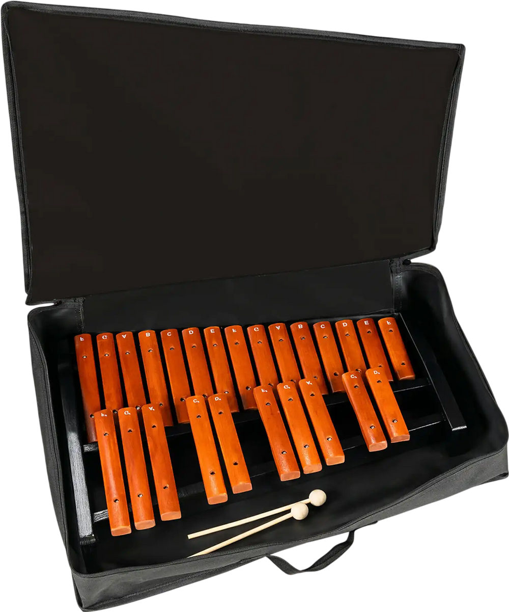 25 Notes Xylophone Wooden Percussion Educational Instrument with 2 Mallets