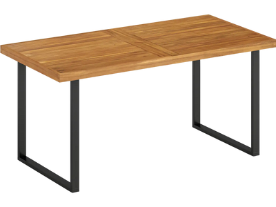 Costway Acacia Wood Rectangular Outdoor Dining Table for 6 43302227 New