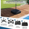 Weighted base with cover for 13FT double-sided patio umbrella, designed for enhanced stability and wind resistance.