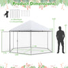 Hexagonal chicken coop dimensions with lockable door, durable galvanized steel frame, and wire mesh for security.