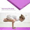Purple 8 x 4 feet folding gymnastics tumbling mat with 2-inch thick EPE foam, ideal for safe and comfortable workouts.