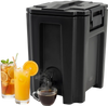 Insulated 13.2 Gal beverage dispenser in black with drip-proof faucet, perfect for catering and outdoor events.