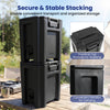 Insulated beverage dispenser with two-stage faucet, featuring stacking grooves and convenient carrying handles for.