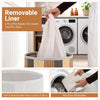 Laundry hamper with a removable, machine-washable liner and bamboo frame, perfect for everyday family laundry.