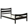 Twin Size Rustic Style Platform Bed Frame with Headboard and Footboard-Dark Brown - Gallery View 1 of 12