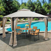 12’ x 10’Outdoor Double Top Patio Gazebo-Beige - Gallery View 1 of 12