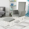 Baby Nursery Relax Rocker Rocking Chair Glider and Ottoman Cushion Set-Gray - Gallery View 1 of 11