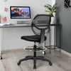 Adjustable height mid back mesh drafting office chair with ergonomic lumbar support and swivel seat for versatile use.