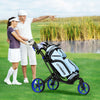 Folding Golf Push Cart with Scoreboard Adjustable Handle Swivel Wheel-Blue - Gallery View 1 of 11
