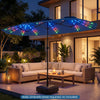 13 FT Double-Sided Patio Umbrella with Color-Changing Flowing Solar LED Lights-Navy - Gallery View 1 of 10