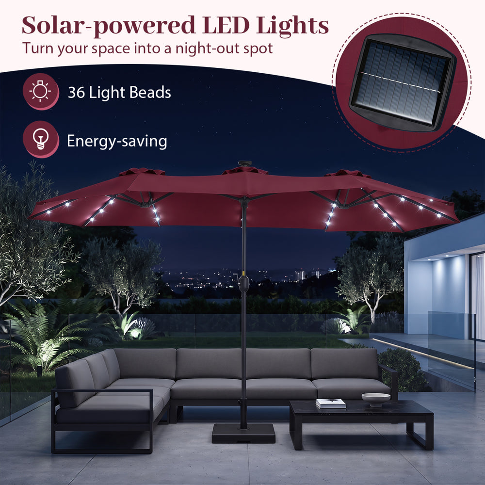 13 foot patio umbrella with solar lights Wonlink Ft/15 FT Large 36/48 LED Lights, Double-Sided Extra Large Outdoor Table Market Umbrellas with Crank : Patio, Lawn & Garden Upgrade your outdoor experience with our Crestlive Products patio umbrella 13 FT Large Patio Umbrella