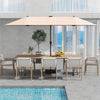 13 FT Large Patio Umbrella with LED Solar Lights and Crank Handle-Beige - Gallery View 1 of 10