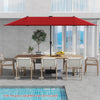 13 FT Large Patio Umbrella with LED Solar Lights and Crank Handle-Red - Gallery View 1 of 11
