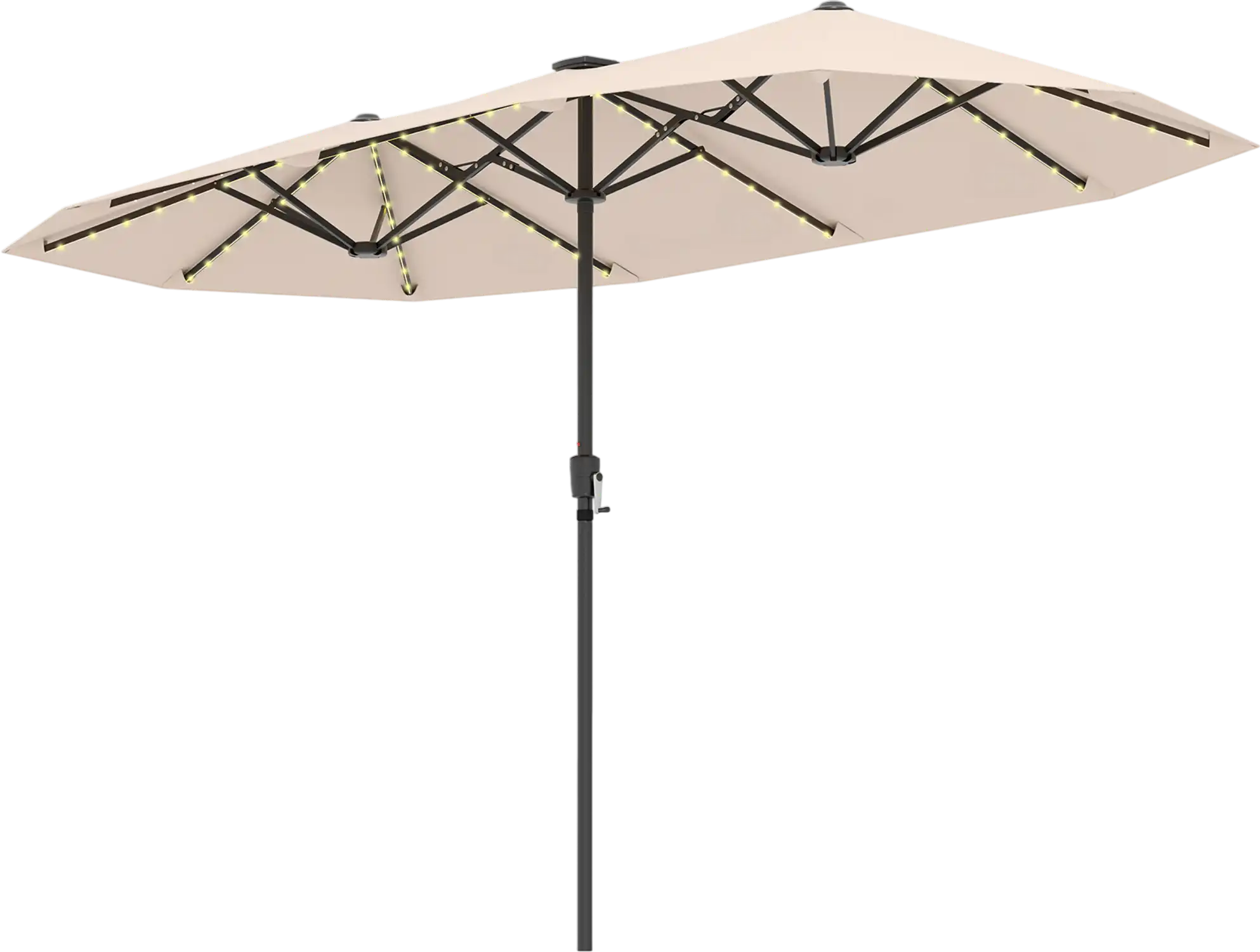 Costway 13' Patio Umbrella w/ LED Solar Lights & Crank Handle 589364217 New