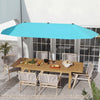 13 Feet Large Patio Umbrella Outdoor Double-Sided Table Market Umbrella with Crank Handle-Turquoise - Gallery View 1 of 10