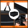Car trunk organizer in black with removable divider, featuring convenient handles, pockets, and fixing buckles for easy.