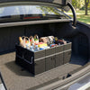 Car trunk organizer with removable divider, 3 compartments, and 6 pockets for efficient storage and easy access.