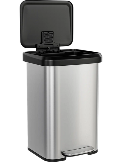 Costway 13.2 Gallon Step Trash Can Soft Close Lid Deodorizer Compartment 93542718 New