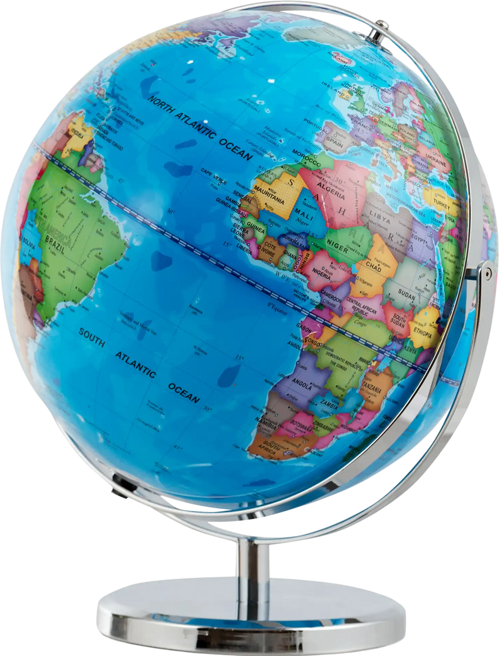 13 Inch Illuminated World Globe 720° Rotating Map with LED Light