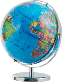 13 Inch Illuminated World Globe 720° Rotating Map with LED Light