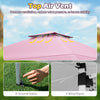 Top air vent of the pink 13 x 13 ft pop-up gazebo enhances stability and ventilation, ideal for outdoor gatherings.