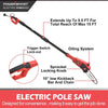 Powersmart PS6109 Electric Pole Saw Adjusted Height 6 to 9.2" 15' Reach 120V 6 AMP New
