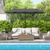 13 Feet Double-Sided Patio Twin Table Umbrella with Crank Handle-Gray - Gallery View 1 of 11