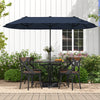 13 Feet Double-Sided Patio Twin Table Umbrella with Crank Handle-Navy - Gallery View 1 of 11