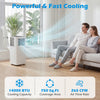 14000 BTU smart AC unit in white, showcasing cooling, fan, and dry functions for efficient room comfort.