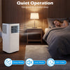 14000 BTU smart AC unit in a bedroom, featuring quiet operation, sleep mode, and remote control for comfort.