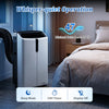 14000 BTU smart portable AC in black features whisper-quiet operation at 47 dB, ideal for rooms up to 750 sq. ft.