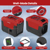 140 pints commercial dehumidifier in red with pump, drain hose, and smooth-rolling wheels for easy mobility.