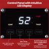 Control panel of the 140 Pints Commercial Dehumidifier with LED display, featuring timer and humidity settings for easy.
