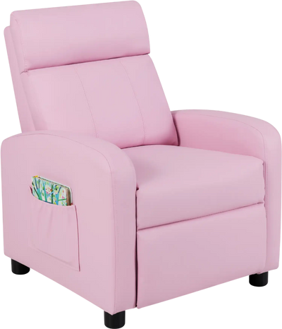 Costway Ergonomic PU Leather Kids Recliner Lounge Sofa 34605872 New