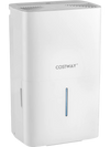 65 pints dehumidifier in white with LED display, 24-hour timer, and large water tank for efficient humidity control.