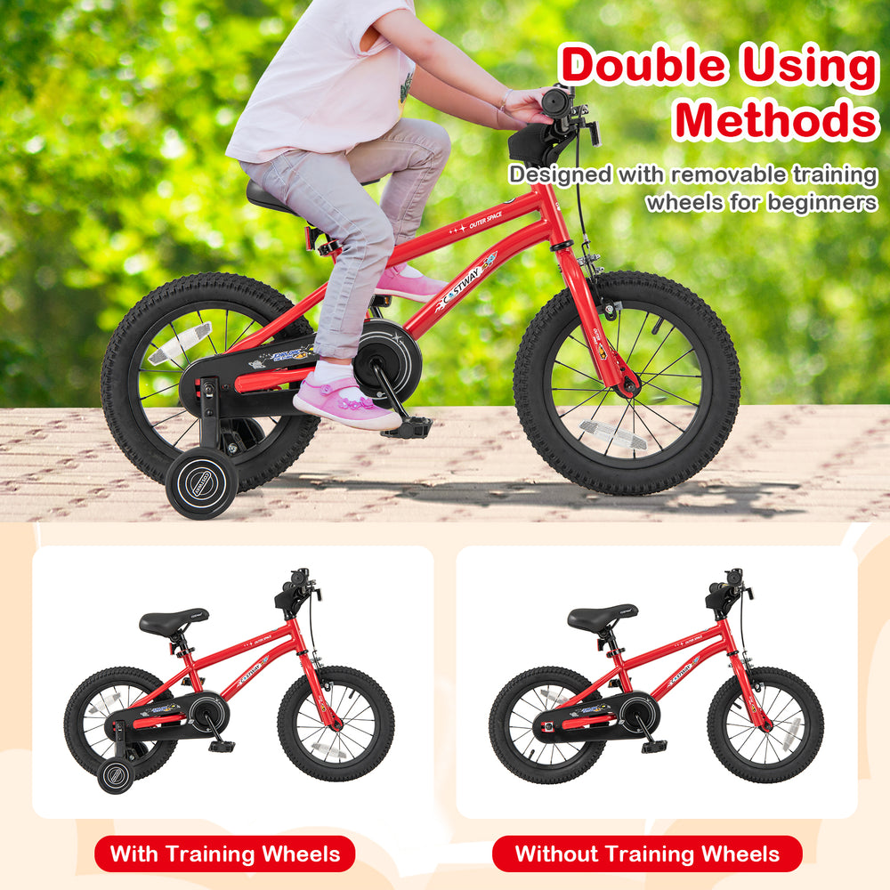 14-Inch Kids Bike Ages 3-8 with Handbrake and Coaster Brake and Bell Ring-14 inches - Gallery View 1 of 8