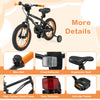 14-inch kids bike with adjustable seat, high carbon steel frame, anti-slip pedals, and dual brake system for safety.