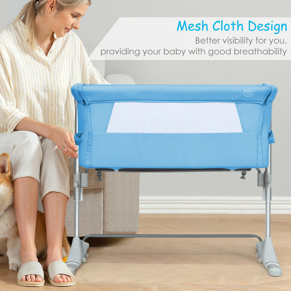 Travel Portable Baby Bed Side Sleeper  Bassinet Crib with Carrying Bag-Blue - Gallery View 1 of 11