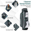 14-way dividers golf cart bag with 7 zippered pockets, including a cooler bag, designed for easy club storage and.