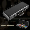 Texas Holdem poker chip set in a secure carrying case, featuring 14g chips and high-grade playing cards for authentic.