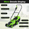 14-inch corded electric lawn mower features a 12-amp motor, adjustable height lever, and smooth-rolling wheels for easy maneuvering.