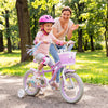 14 Inch Kids Bike Adjustable with Basket and Streamers Purple - Princess of the Sea Theme - Gallery View 1 of 9