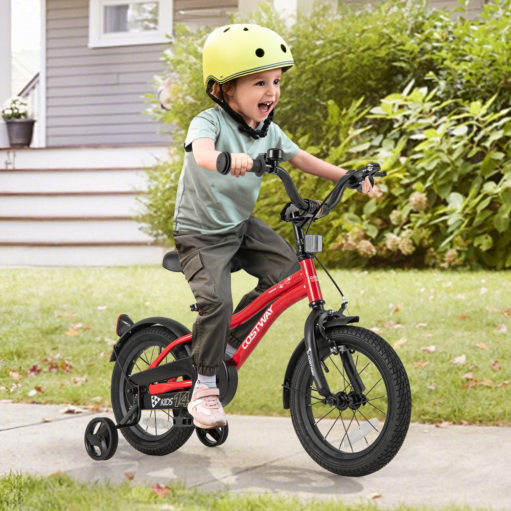 14 Inch Kids Bike Adjustable Bicycle with Reflectors and Bell for 3-5 Years Old - Gallery View 1 of 10