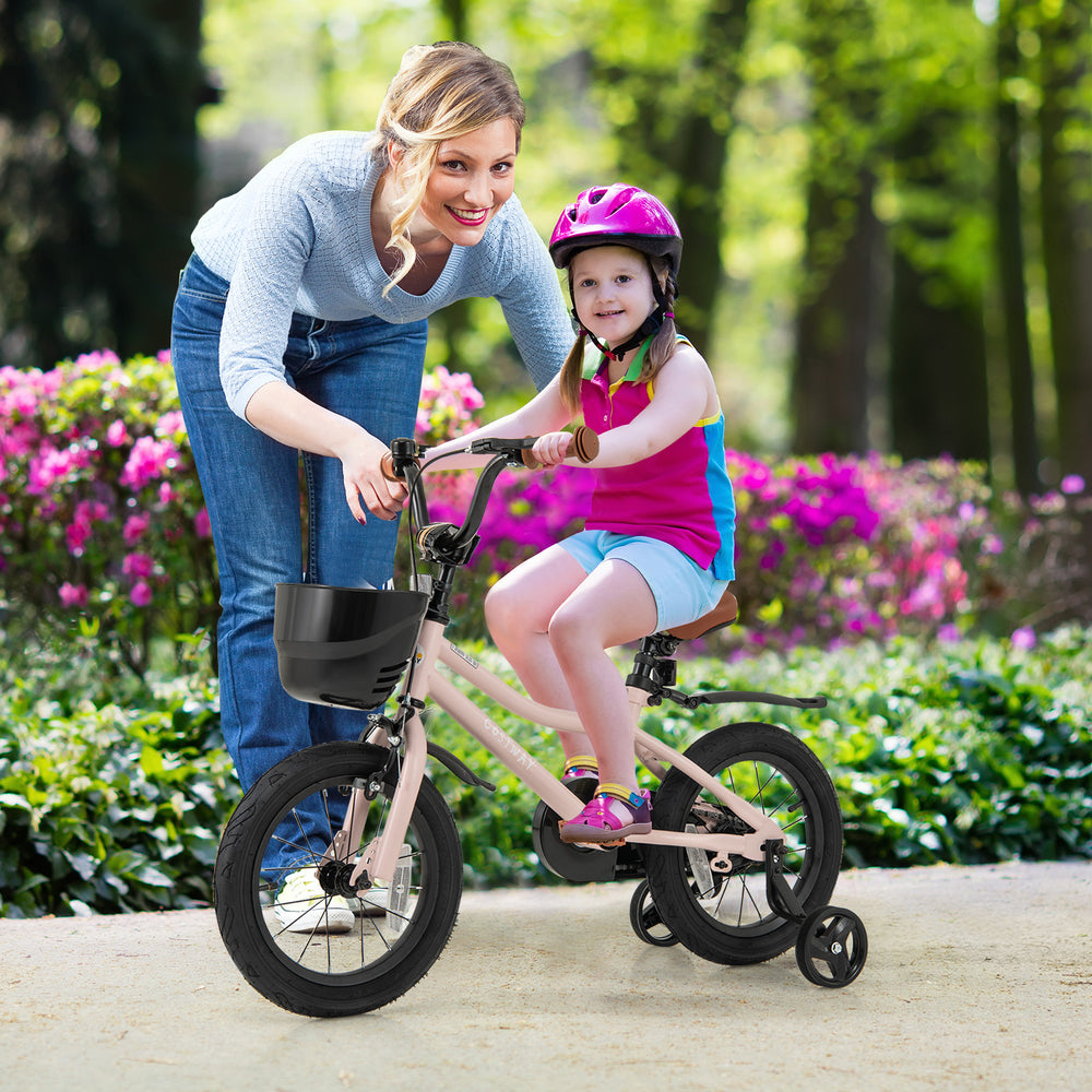 14 Inches Kids Bike with Basket and Adjustable Handlebar for 3-5 Years Old - Gallery View 1 of 9