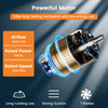 Powerful 14" industrial blower fan with a 7-blade design and 25 ft flexible duct hose for efficient air circulation.