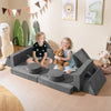14 PCS Modular Kids Play Couch for Playroom and Bedroom-Gray - Gallery View 1 of 10