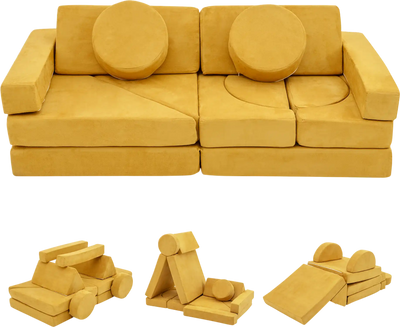 Costway 14-Pc Modular Kids Play Couch 79430425 New