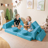 14 PCS Modular Kids Play Couch for Playroom and Bedroom-Blue - Gallery View 1 of 10