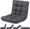 Adjustable gray floor chair with 14 positions, padded seat, and back support for ultimate comfort and stability.